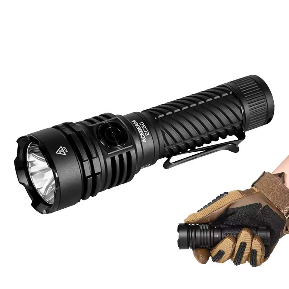 ACEBEAM EC90 4300 High Lumens 573M Long Range EDC Flashlight with Magnetic Base Rechargeable and Replaceable Battery Flashlight