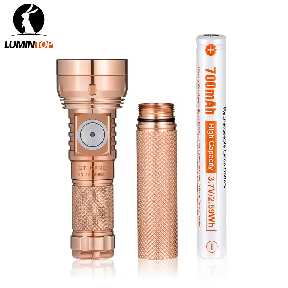 Lumintop Copper flashlight with 10280 battery mini flashlight USB TYPE C rechargeable 700 lumens 400 meter can extend tube 10750