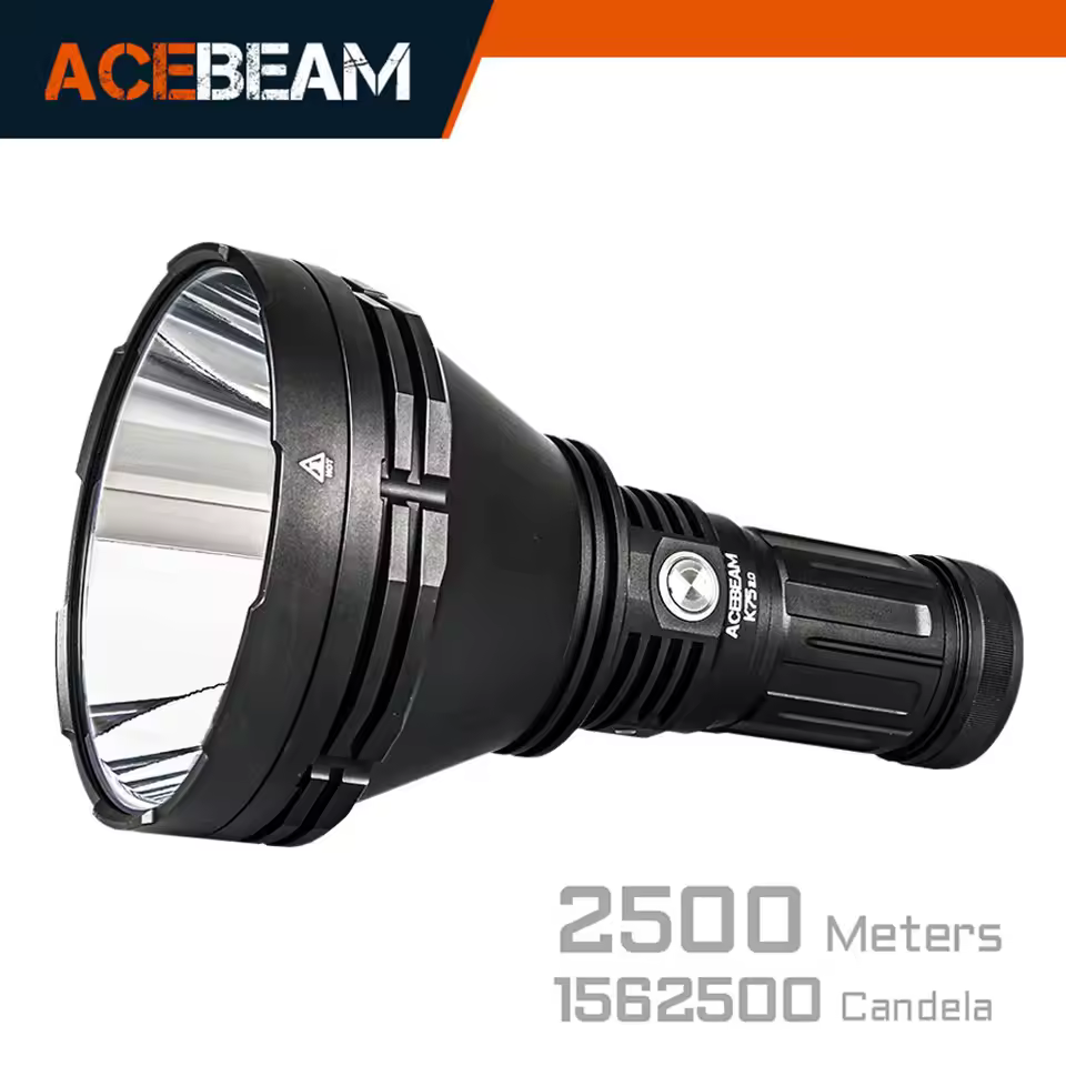 ACEBEAM K75 2.0 2500 Meters Ultra Long Range Searchlight 6300 Lumens Bright LED Flashlight Powerful Flashlights