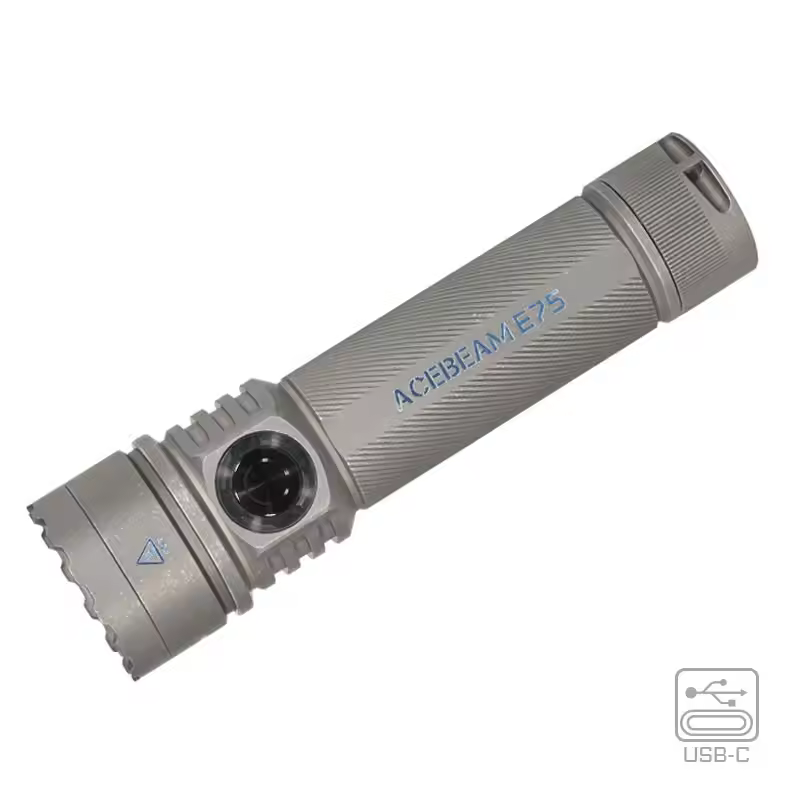 ACEBEAM E75 Quad-Core LED Flashlight USB C Rechargeable Torch With 21700 Battery 4500LM 260M Flashlights Powerful Defense Strobe