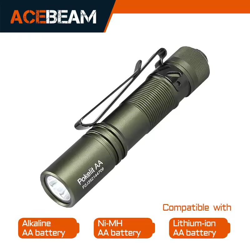 ACEBEAM Flashlight Pokelit AA EDC 1000 Lumens USB-C Rechargeable 14500 Batte IP68 Small Pocket LED Flashlight For Everyday carry