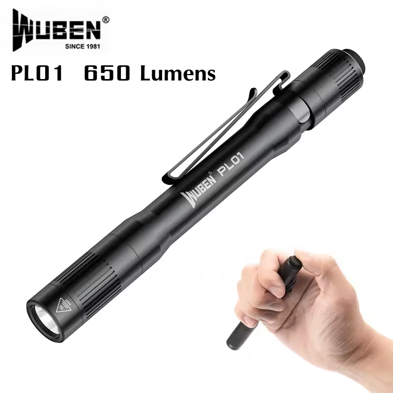 WUBEN PL01 Pen Light Rechargeable Flashlight 650Lumens Portable EDC Waterproof Pocket Penlight For Outdoor Emergency Lighting