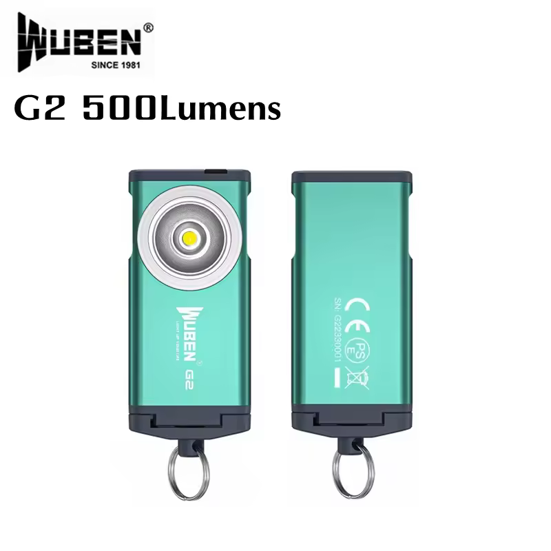 WUBEN G2 Type-C Rechargeable Keychain Light 500Lumens Beam Distance 47Meters Built in battery Magnetic tail Mini Flashlight