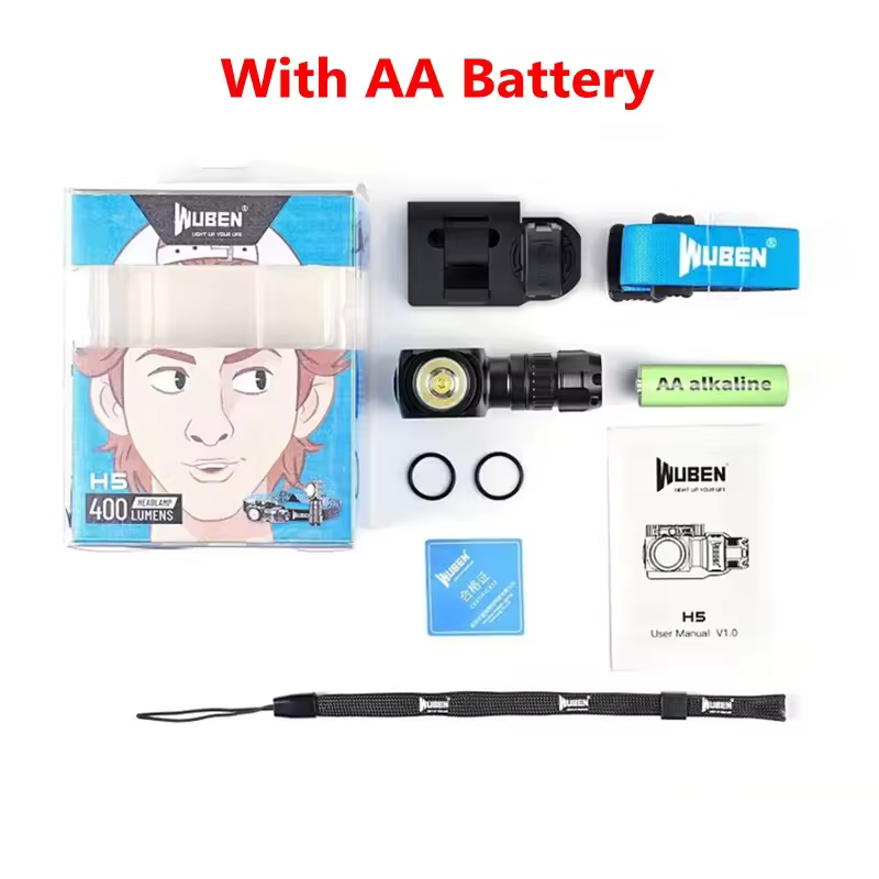 WUBEN H5 Headlight 400Lumens 360° Rotatable 180° Beam Range Waterproof Magnetic LED Headlamp For Outdoor Camping Running Hunting