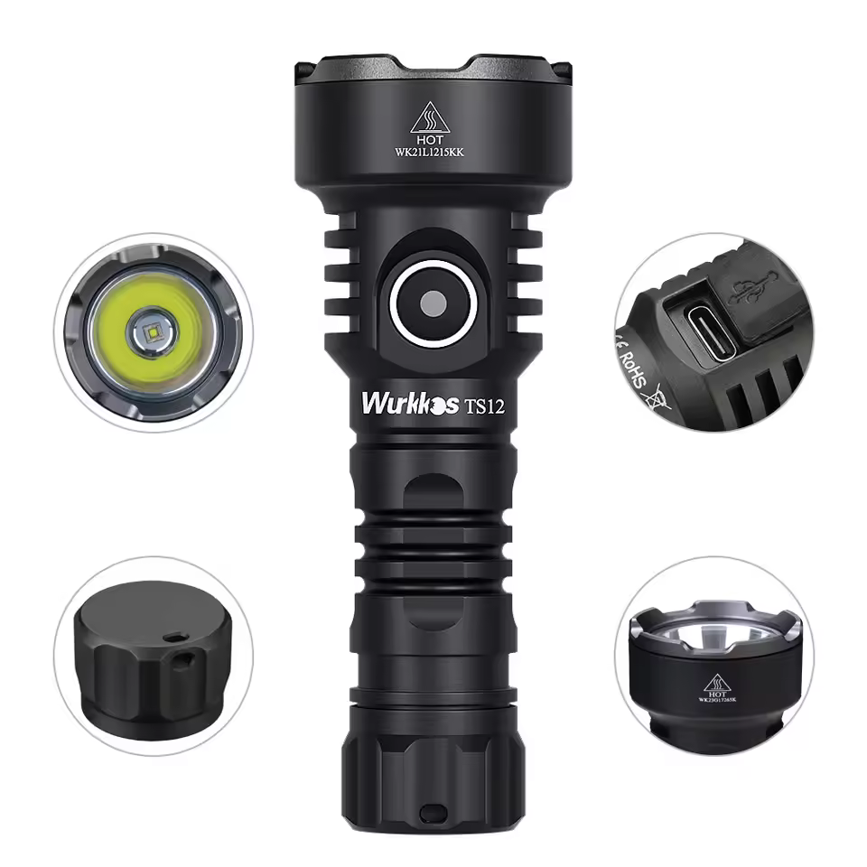 Wurkkos TS12 1050LM Mini Flashlight EDC Rechargeable LED Torch 14500 Magnetic Pocket Light IP68 Waterproof Self Defense Lamp