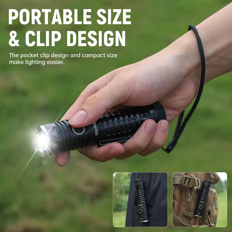 Wurkkos TS22 High Power LED Green Flashlight 21700 EDC Rechargeable Lamp 4500LM XHP70D Camping Lantern Power Bank with Magnet