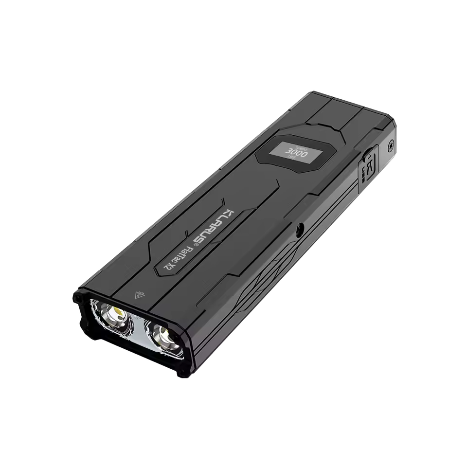 Klarus X2 Ultra-Thin Palm-Sized EDC Tactical Flashlight 3000Lumens Bulit-in 1500mAH Batterry