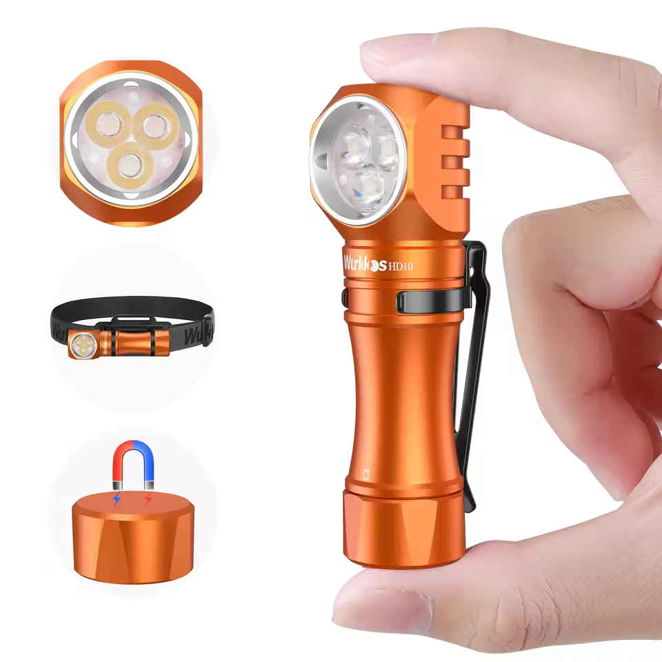 Wurkkos HD10 Headlamp 1200LM Rechargeable LED Torch 14500 EDC Mini Lamp IP68 Waterproof Hiking Running Fishing Light Anduril 2.0