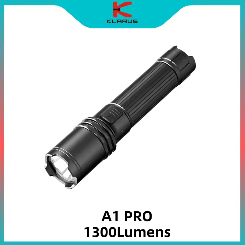 Klarus A1 Pro 1300Lumens Type-C Rechargeable LED Flashlight 280M Beam Distance Tactical Troch With 18650 2600mAh Battery