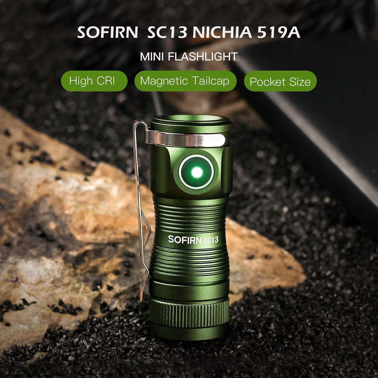 Sofirn SC13 519A 5000K Mini Powerful Led Light LED 1100lm 18350 Rechargeable Flashlight with Magnetic