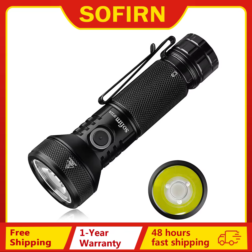 Sofirn IF22A 2100lm Flashlight 21700 Powerful Light SFT40 LED 629M Long Range USB C Rechargeable Charging Throw Torch