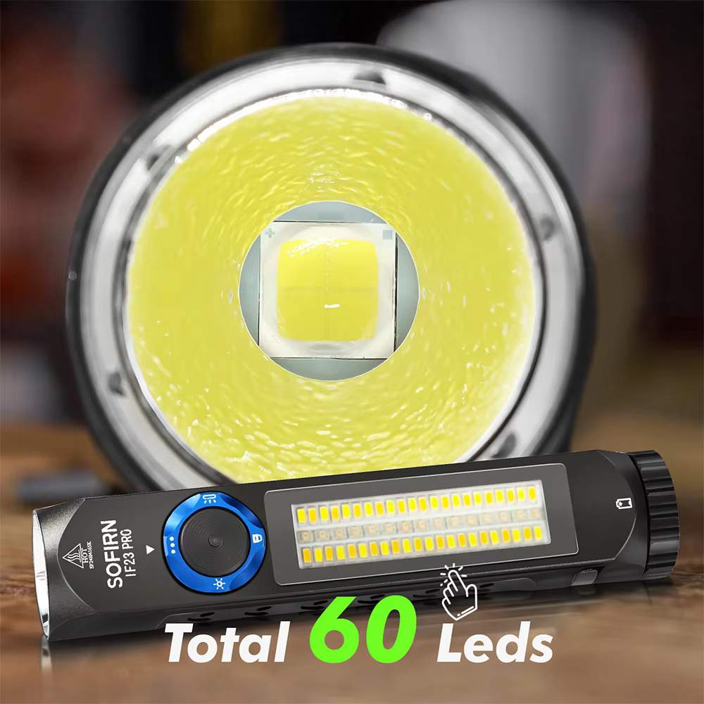 Sofirn IF23 PRO RGB Light 5000lm XHP70B Powerful LED Flashlight 21700 5V 3A USB C Rechargeable Torch with Magnetic