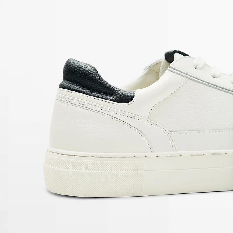 Genuine Leather Men Sneakers Lace Up