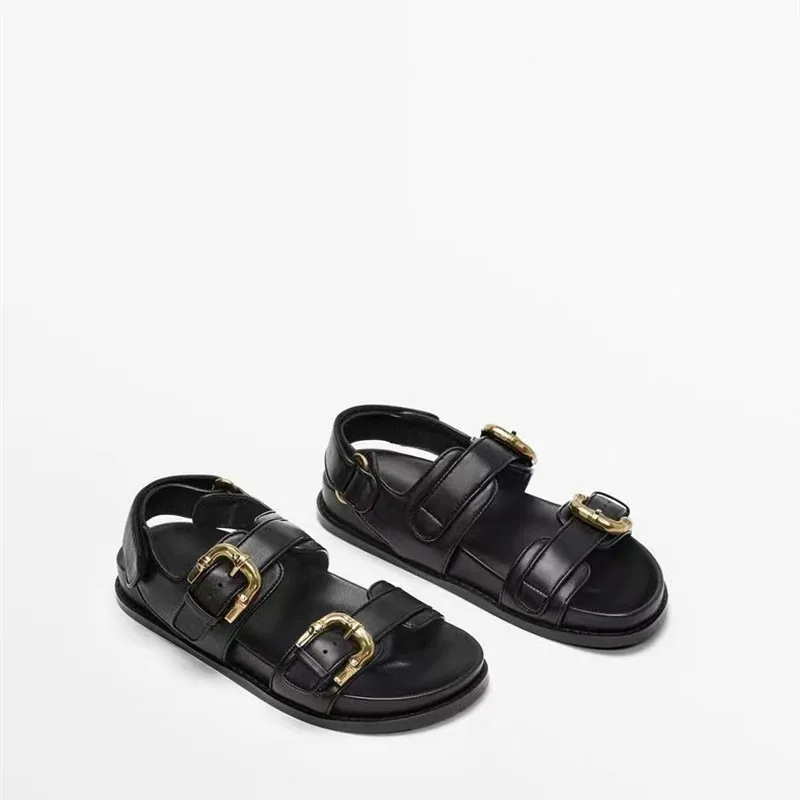 Gold Buckle Gladiator Sandals