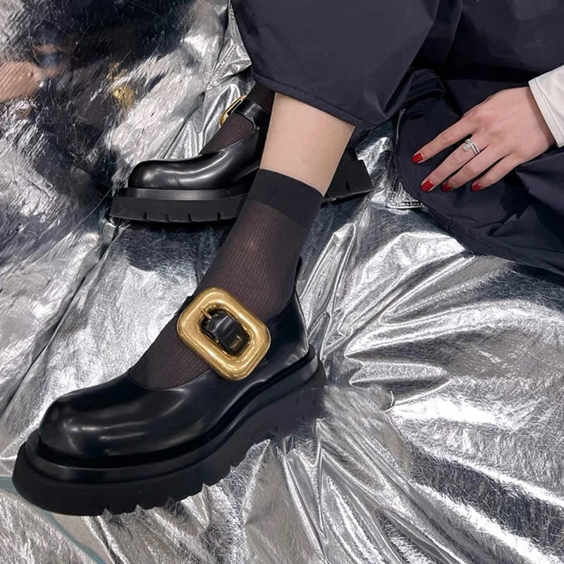 Women Fashion Gold Buckle