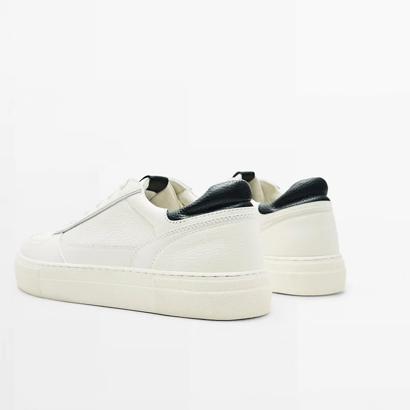 Genuine Leather Men Sneakers Lace Up