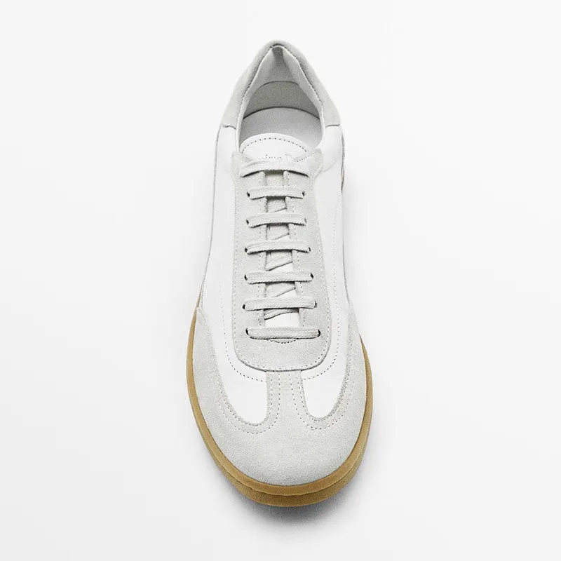 Genuine Leather Men Sneakers Mixed Color