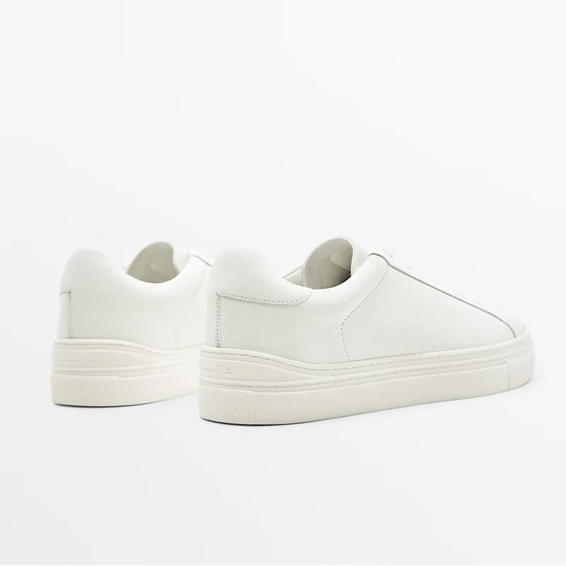 Genuine Leather Men Sneakers Lace Up