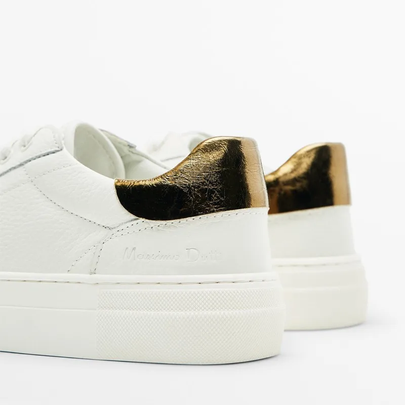 Genuine Leather Women Sneakers Casual Shallow Lace Up