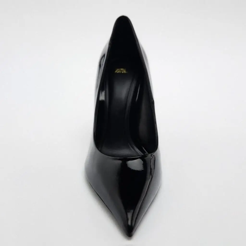 Patent Leather Women Pumps Slim Pointed Toe