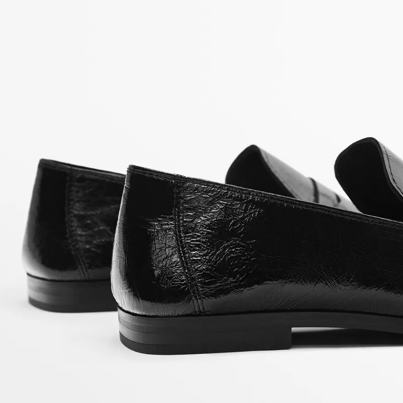 Genuine Leather Women Loafers Casual Slip On Shoes