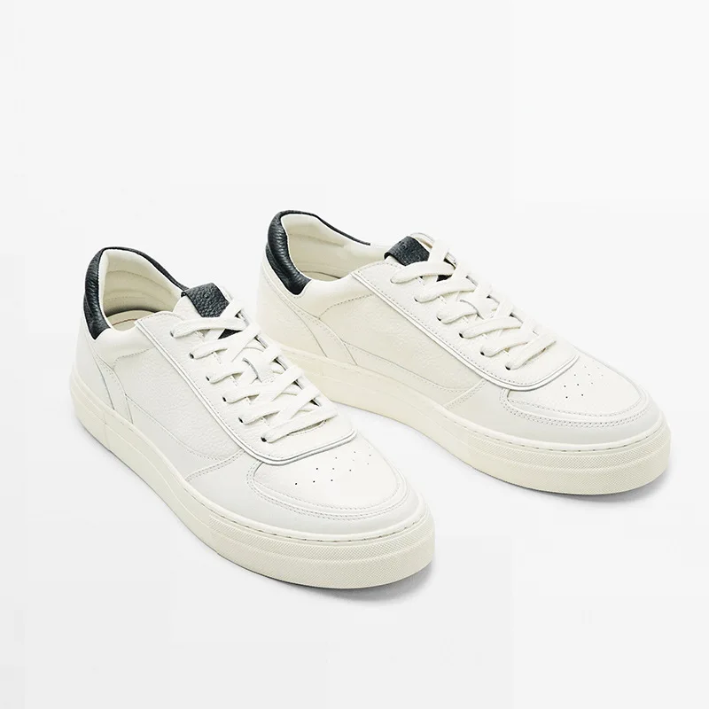 Genuine Leather Men Sneakers Lace Up