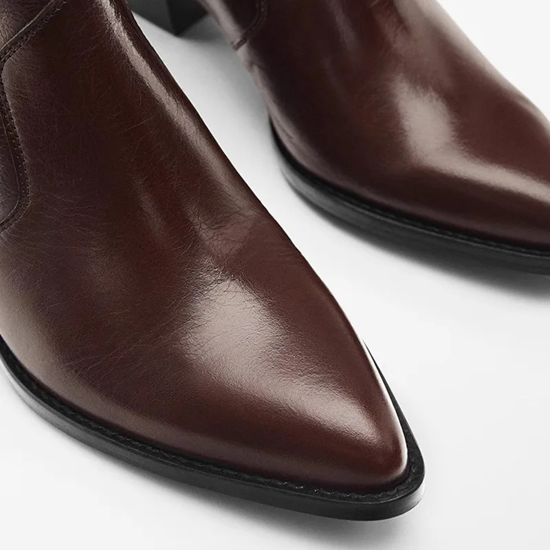 Genuine Leather Women Chelsea Boots