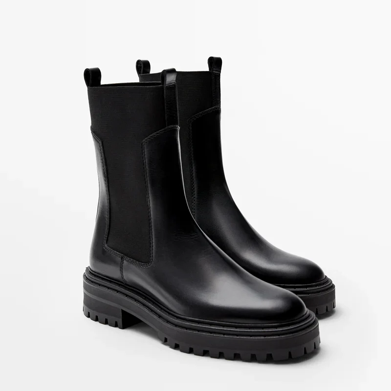 Genuine Leather Women Chelsea Boots