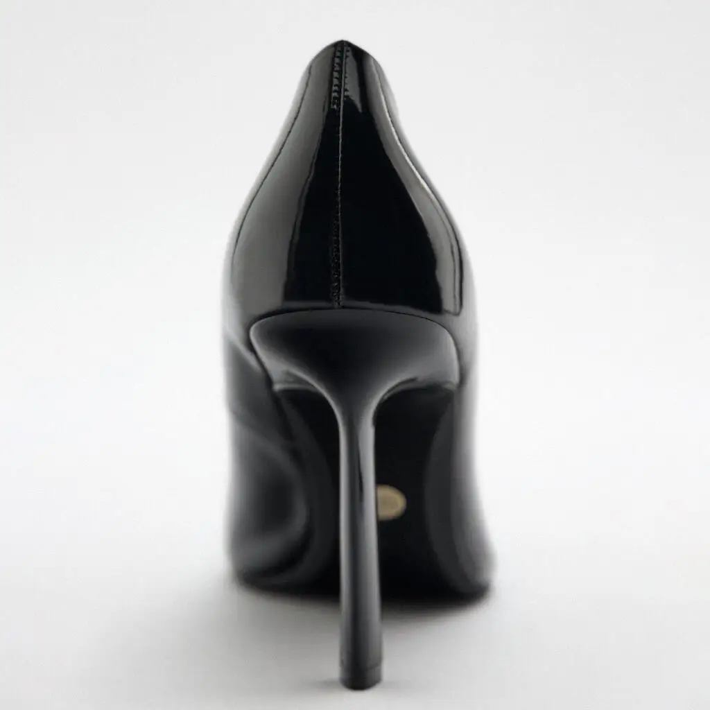 Patent Leather Women Pumps Slim Pointed Toe