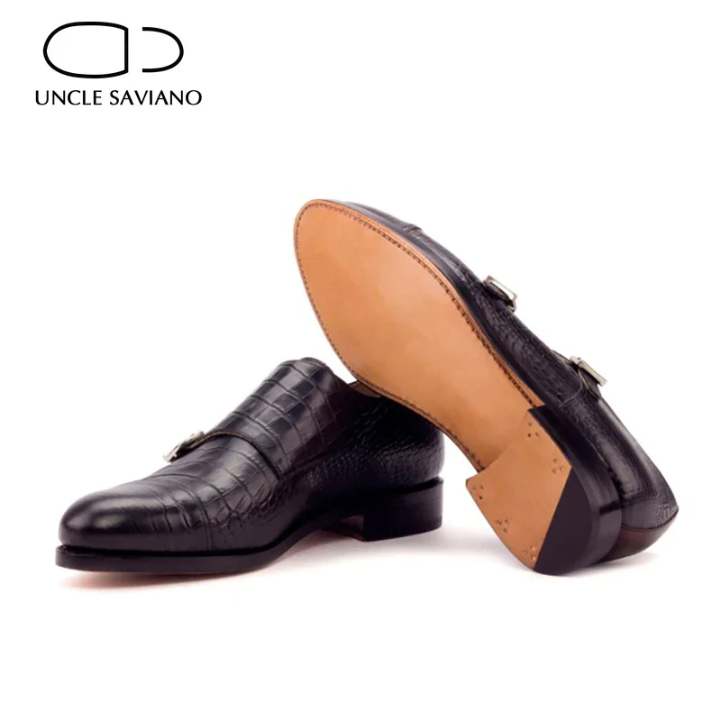 Double Monk Strap Style Dress Men Shoes