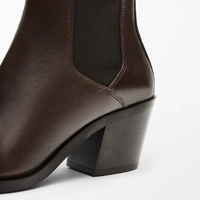 Genuine Leather Women Chelsea Boots