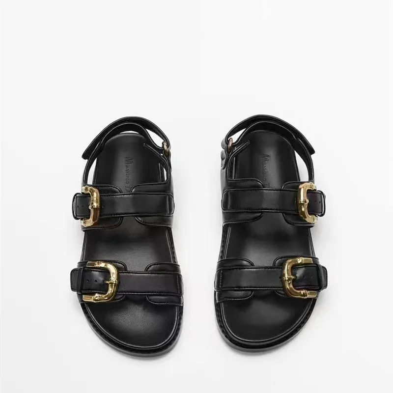 Gold Buckle Gladiator Sandals