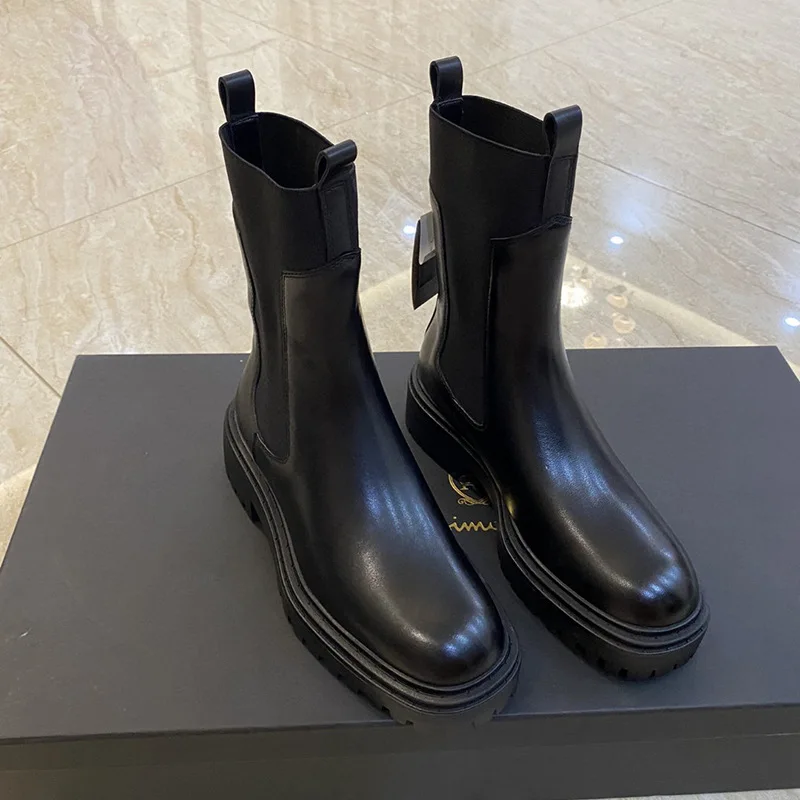 Genuine Leather Women Chelsea Boots