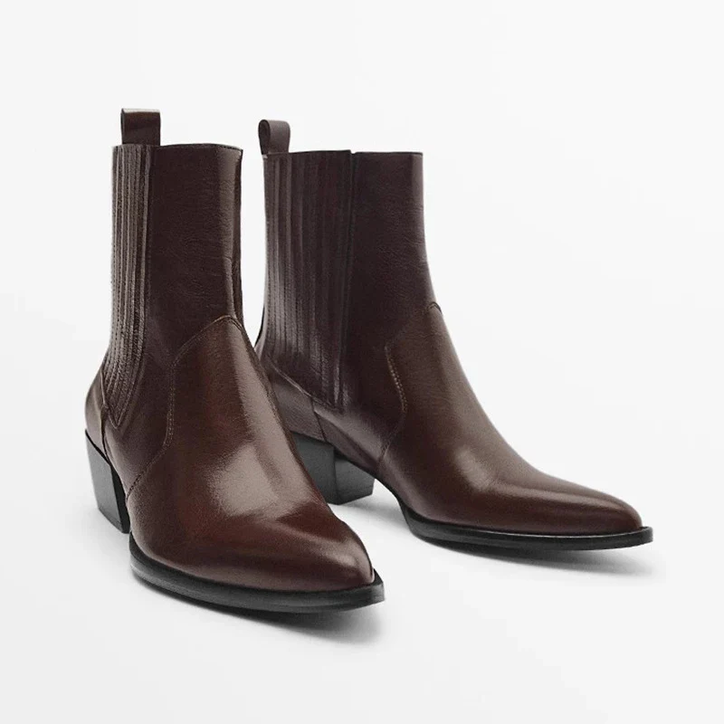 Genuine Leather Women Chelsea Boots