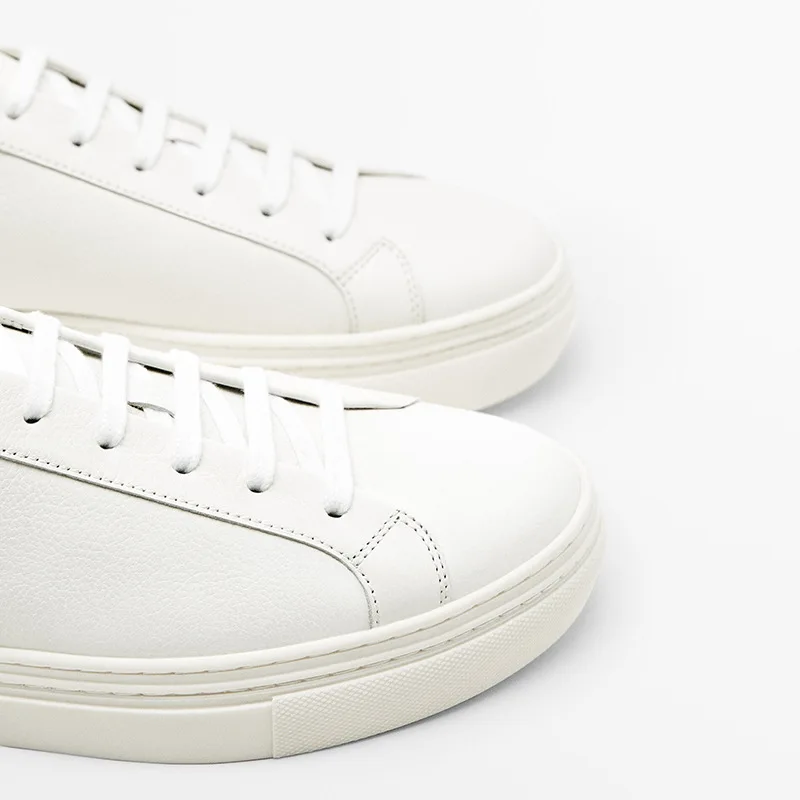 Genuine Leather Men Sneakers Lace Up