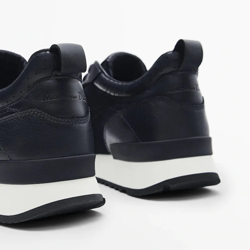 Genuine Leather Men Sneakers Lace Up