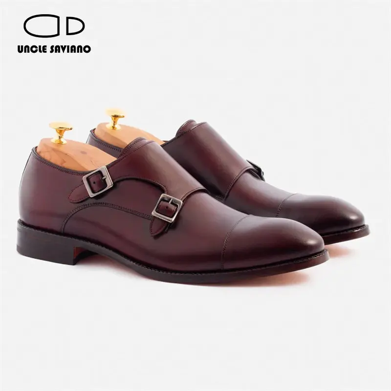 Double Monk Straps Dress Men Shoes
