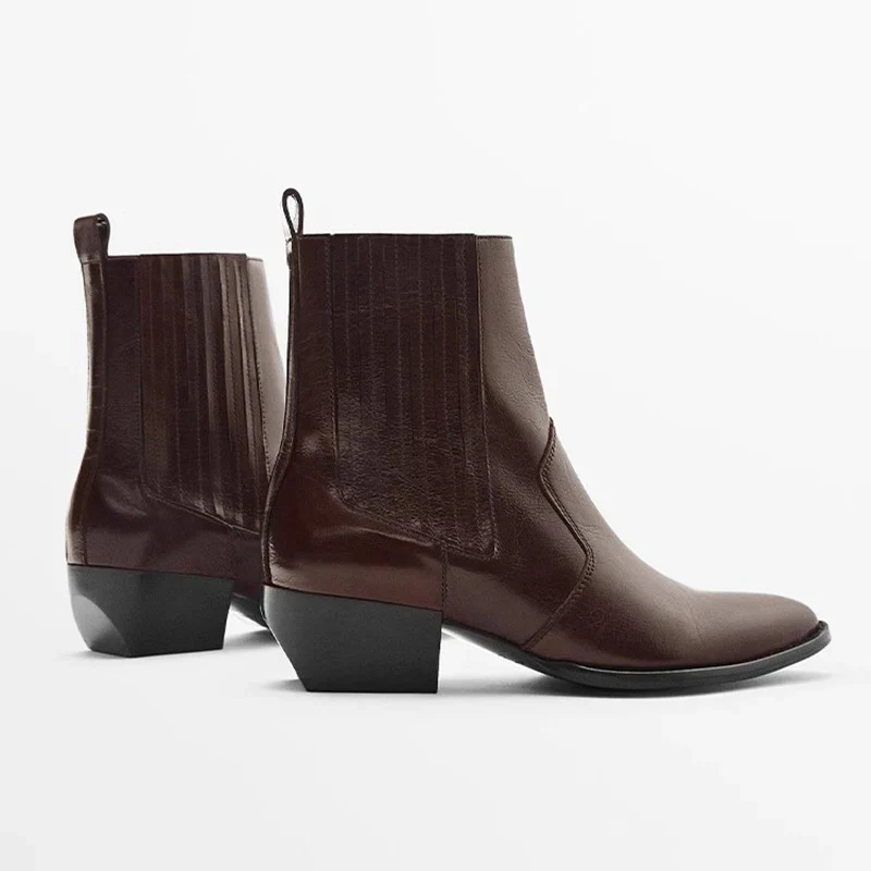 Genuine Leather Women Chelsea Boots