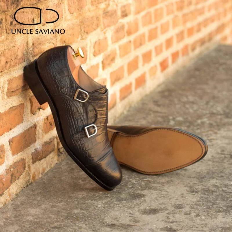 Double Monk Strap Style Dress Men Shoes