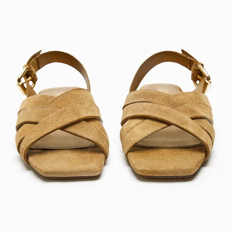 Open Toe Flat Slippers Buckle Strap Gladiator Sandalias