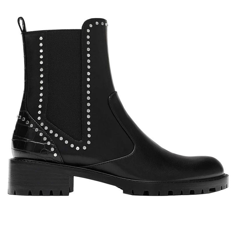 Thick Heel Rivet Martin Boots