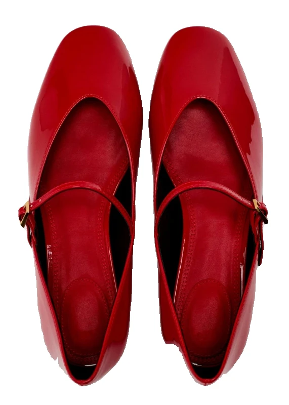 Patent Leather Square Toe Ballet