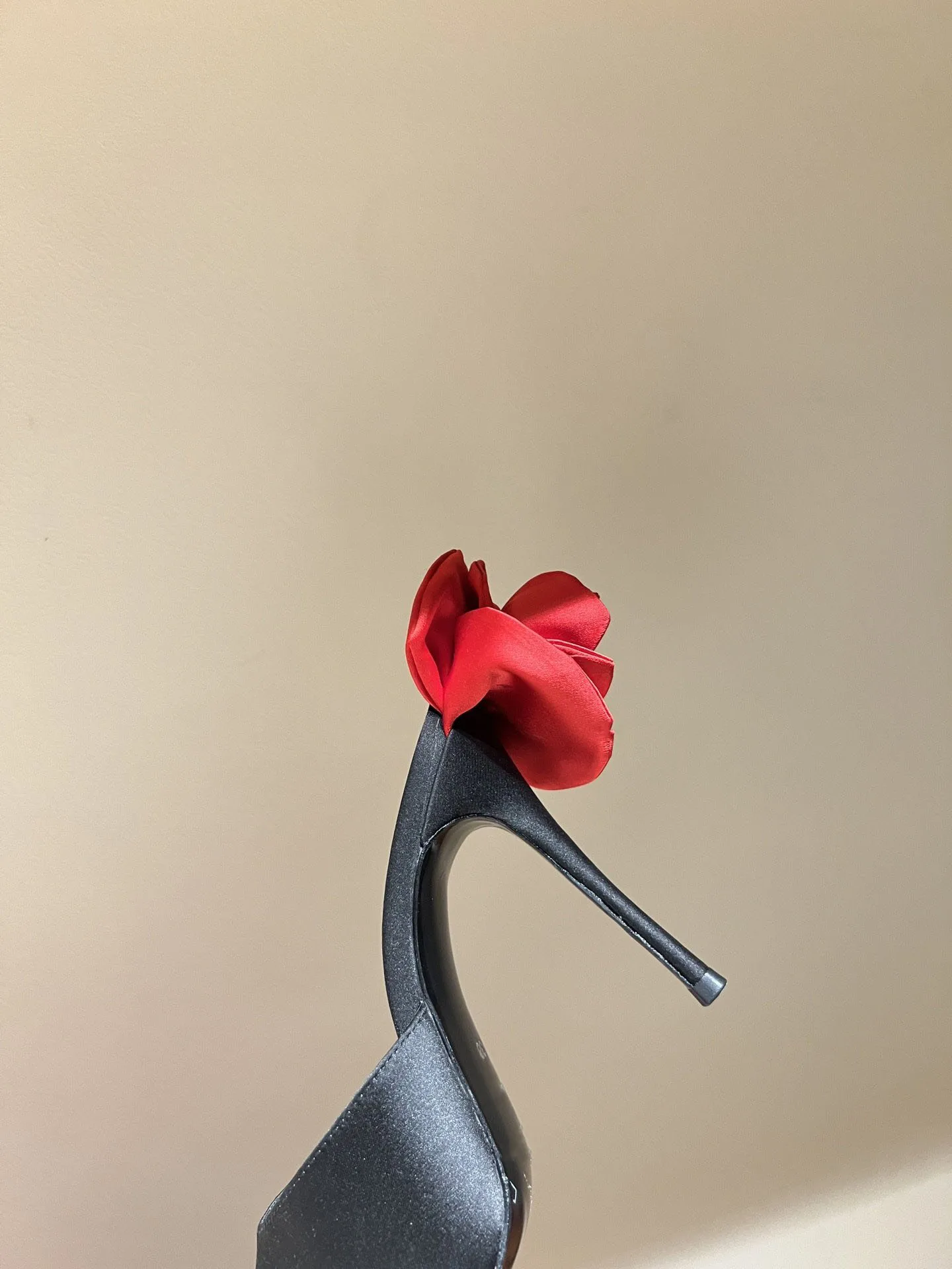 Spring New Banquet Pointed Pearl Petals Decoration Fine Heel Silk