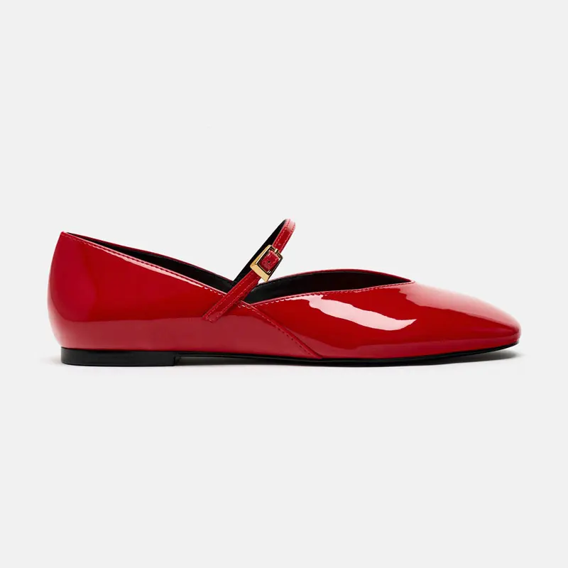 Patent Leather Square Toe Ballet