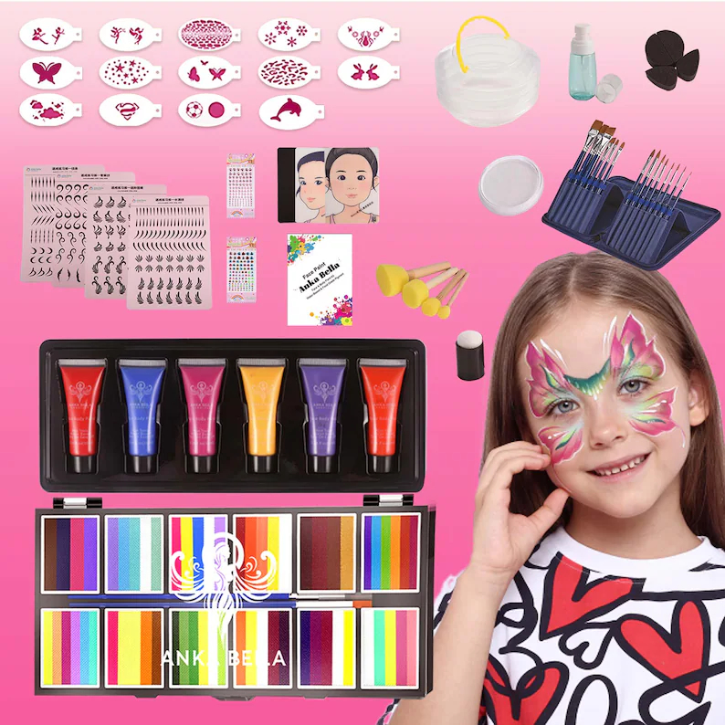 All-in-One Face Painting Kit with 129 Pro Lessons – Creative Set for Artists & BeginnersAnka-bella$169.00