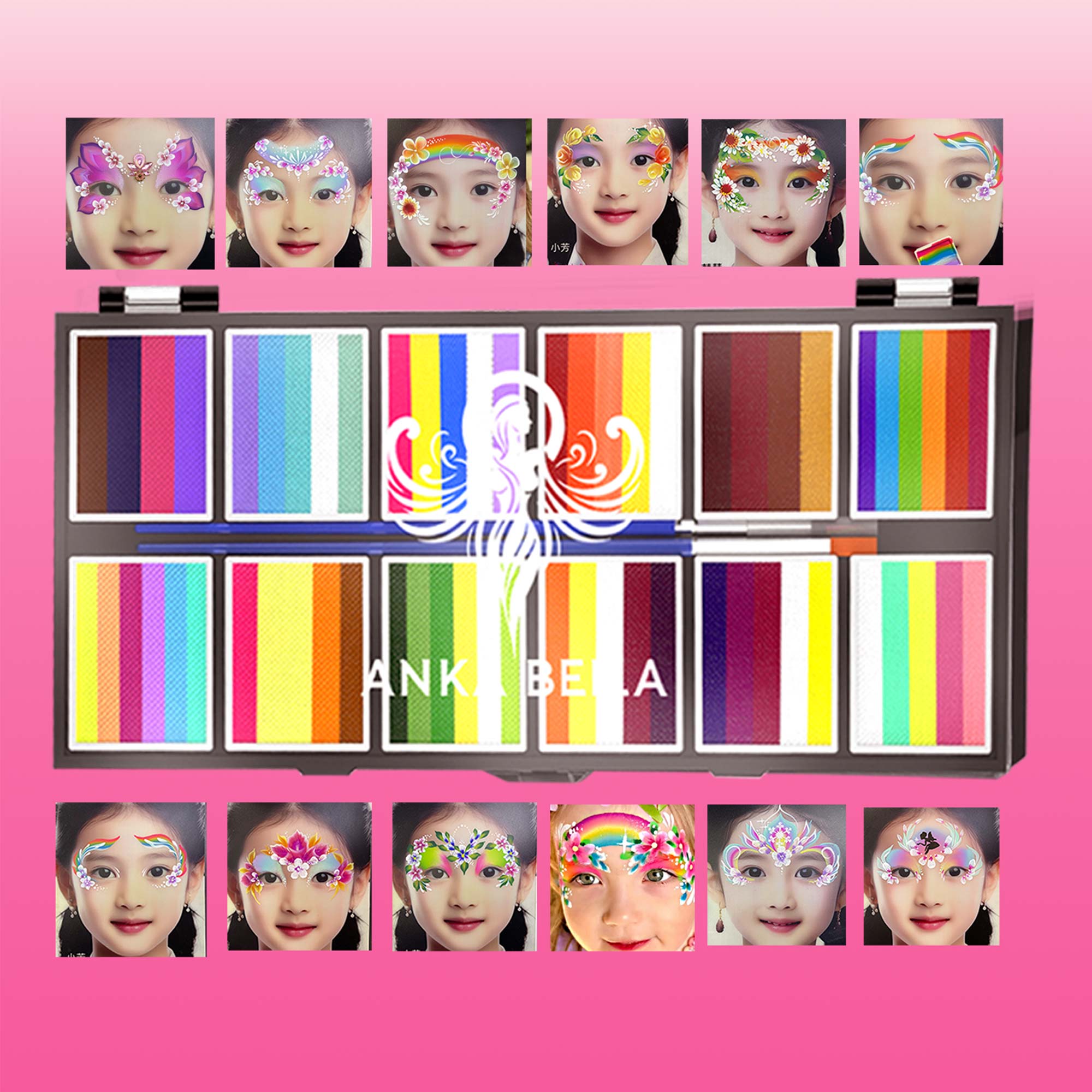 All-in-One Face Painting Kit with 129 Pro Lessons – Creative Set for Artists & BeginnersAnka-bella$169.00