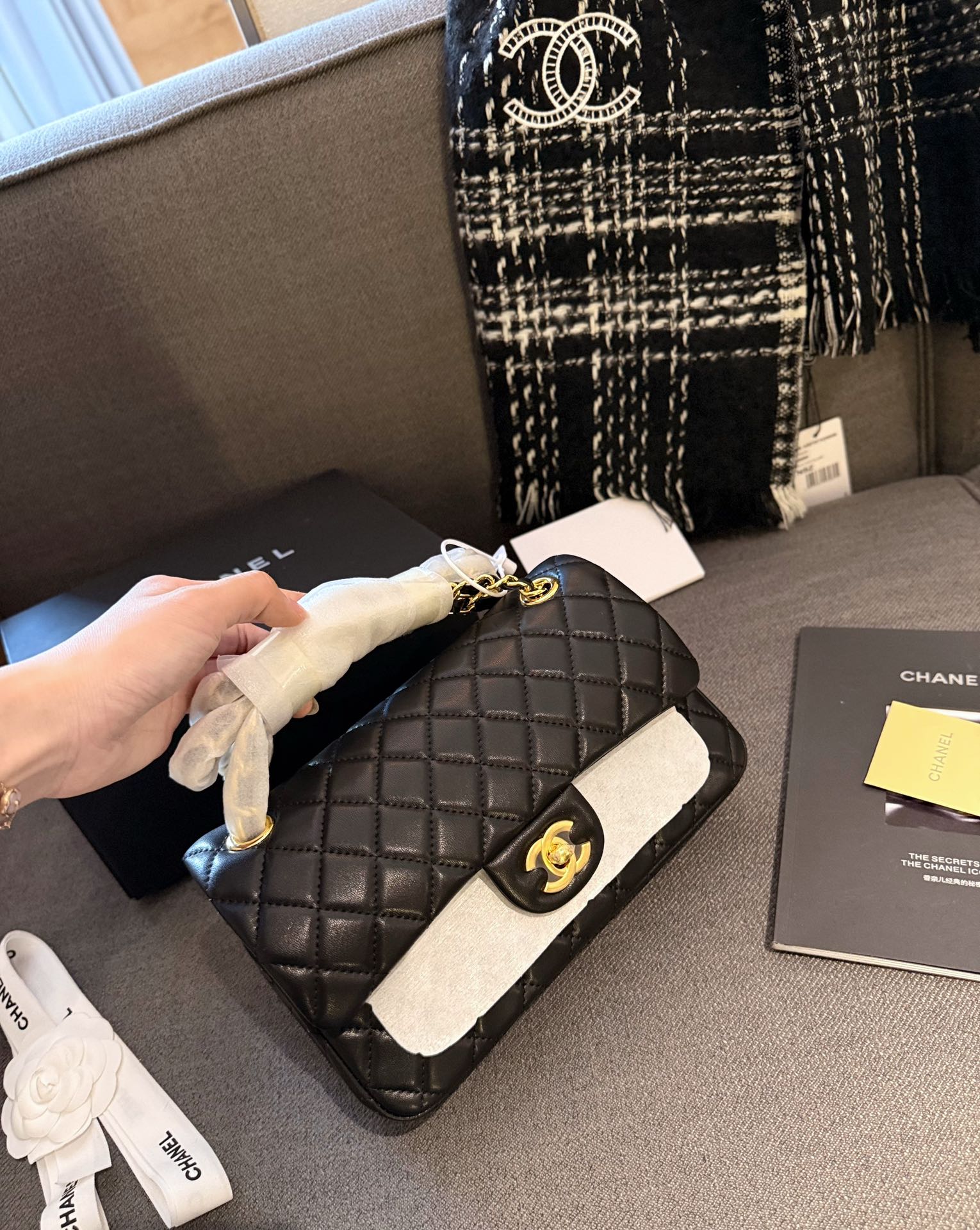 Chanel Classic Flap Bag Sheep 1112CF LLS091 23cm - ELEGANCE-SECRETE