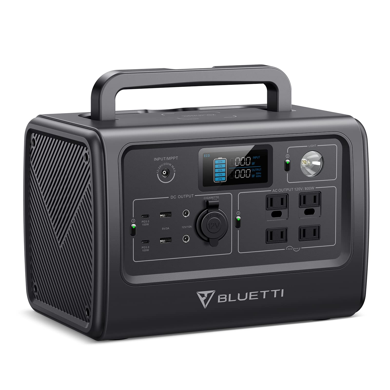 BLUETTI Portable Power Station EB70S, 716Wh LiFePO4 Battery Backup w/ 4 800W AC Outlets (1,400W Peak)
