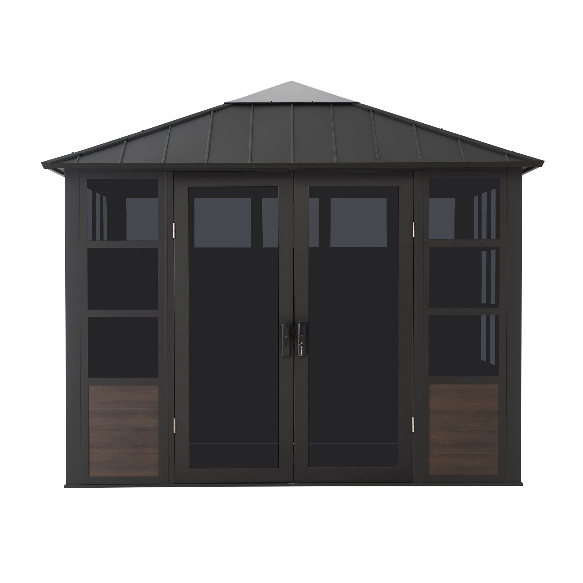 11x11 Multipurpose Studio/Hot Tub Shelter with Steel & Polycarbonate Hardtop & Mute Lock Doors