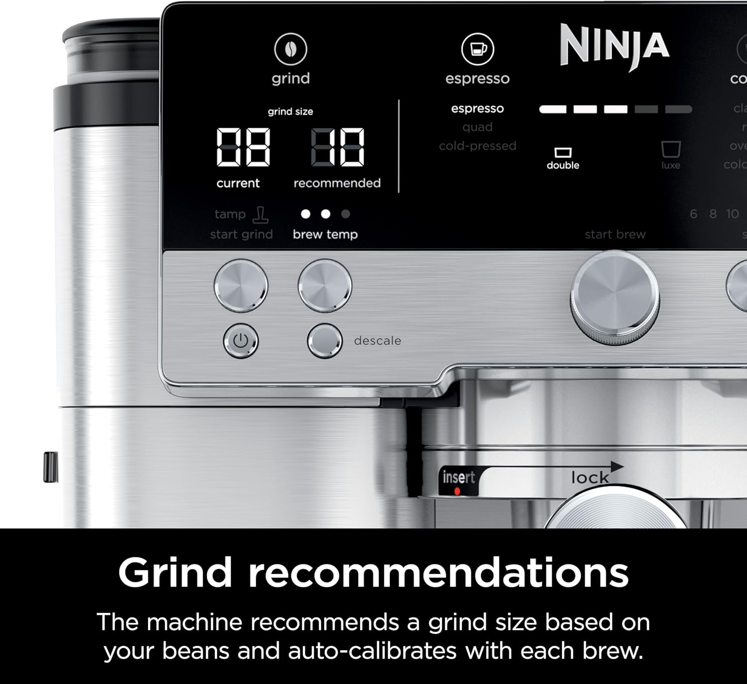 Ninja Espresso Machine, Luxe Café Premier Series, Drip Coffee Maker and Rapid Cold Brew, Integrated Grinder, Assisted Tamper, Hands-Free Frother